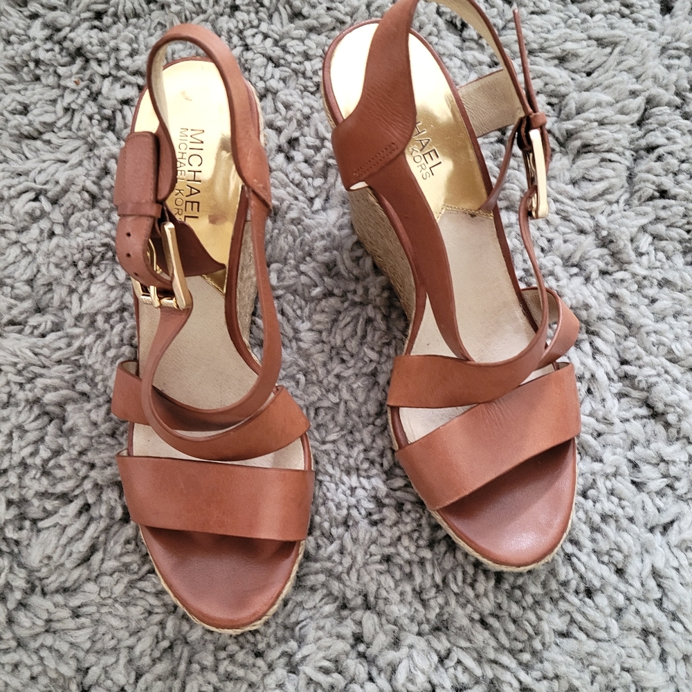 Cognac wedges by Michael Kors